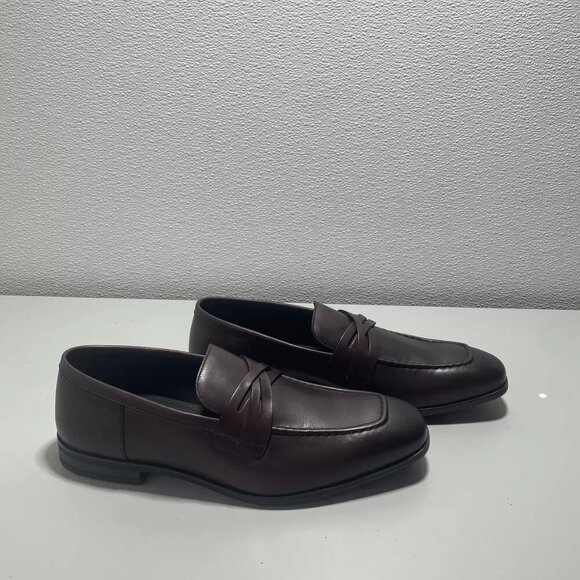 NEW STUART WEITZMAN Simon Criss Cross Loafer Mens Size 10.5 Slip On Bordo - Picture 4 of 6